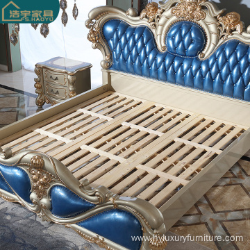 french European king leather bed furniture